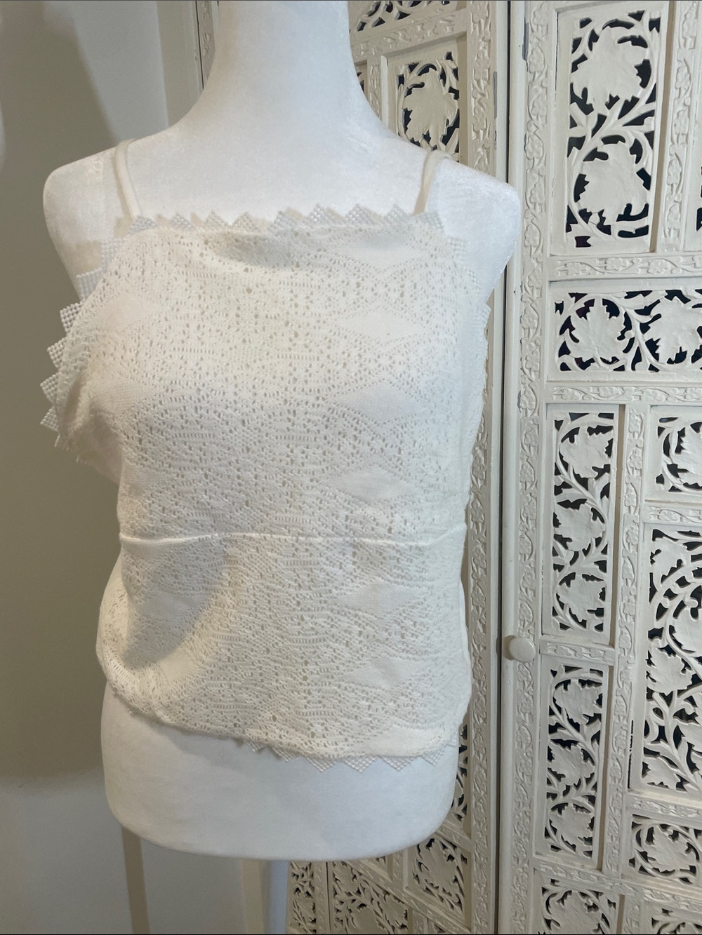 Topshop White Lace Trim Camisole